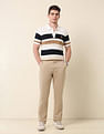 U.S. Polo Assn. Horizontal Striped Gold Cup Polo Shirt