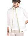 Flying Machine Stand Collar Sleeveless Solid Puffer Jacket