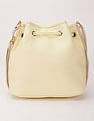 Tommy Hilfiger Solid Yellow Pu Bucket Bag