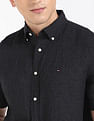 Tommy Hilfiger Solid Regular Fit Plain Woven Shirt