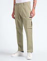 Flying Machine Mid Rise Solid Cargo Pants