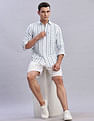 Tommy Hilfiger Striped Regular Fit Plain Woven Shirt
