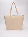 Tommy Hilfiger Solid Beige Nylon Tote Bag