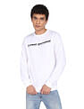 Flying Machine Ribbed Neck Brand Print Sweatshirt