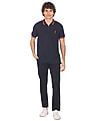U.S. Polo Assn. Men Navy Striped Short Sleeve Polo T-shirt
