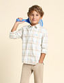 U.S. Polo Assn. Kids Boys Grid Tattersall Checked Regular Fit Shirt