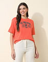 U.S. Polo Assn. Women Boyfriend Fit Brand Printed T-Shirt