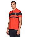U.S. Polo Assn. Ribbed Collar Striped Polo Shirt