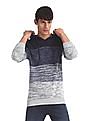 Aeropostale Blue Knit Pattern Hooded Sweater