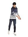 Aeropostale Blue Knit Pattern Hooded Sweater
