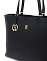 Tommy Hilfiger Solid Blue Pu Tote Bag