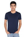 Flying Machine Solid Crew Neck Short Sleeve T-Shirt