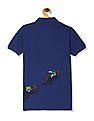 U.S. Polo Assn. Kids Blue Boys Printed Pique Polo Shirt