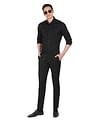Tommy Hilfiger Men Black Mitered Cuff Solid Slim Fit Formal Shirt