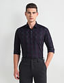 Arrow Textured Check Cutaway Collar Shirt
