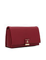 Tommy Hilfiger Solid Red Pu Sling Bag