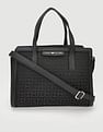 Tommy Hilfiger Printed Black Polyester Hand Bags