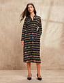U.S. Polo Assn. Women Geometric Printed Midi Shirt Dress