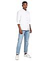 Flying Machine Cotton Linen Solid Casual Shirt