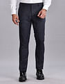 Tommy Hilfiger Regular-Fit Self-Design Mid Rise Trousers