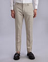 Tommy Hilfiger Regular-Fit Self-Design Mid Rise Trousers