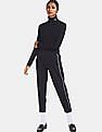 Calvin Klein Women Black Striped High Neck Sweater