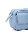 Tommy Hilfiger Solid Blue Pu Sling Bag