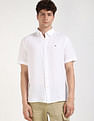 Tommy Hilfiger Solid Regular Fit Plain Woven Shirt