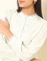 U.S. Polo Assn. Women Ruffle Neck Frill Solid Top