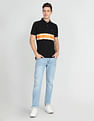 Arrow Sports Horizontal Stripe Cotton Polo Shirt