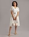 Tommy Hilfiger Cotton Split Neck A-Line Dress