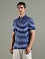 Tommy Hilfiger Striped Regular Fit Cotton Polo T-Shirt