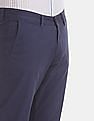 AD by Arvind Solid Cotton Stretch Smart Casual Trousers