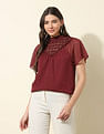 U.S. Polo Assn. Women Lace Detailed Top
