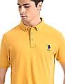 U.S. Polo Assn. Yellow Button Down Collar Pique Polo Shirt