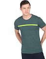 Flying Machine Crew Neck Brand Stripe Heathered T-Shirt