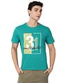 AD by Arvind Crew Neck Typographic Print Cotton T-Shirt