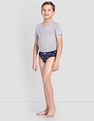 USPA Innerwear Boys Mid Rise Cotton Spandex OKB01 Briefs - Pack Of 3