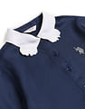 U.S. Polo Assn. Kids Girls Denim Perter Pan Collar Top