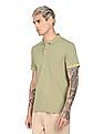Calvin Klein Men Faded Olive Short sleeve Solid Polo Shirt