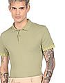 Calvin Klein Men Faded Olive Short sleeve Solid Polo Shirt