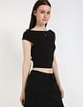 Tommy Hilfiger Slim-Fit Cotton Boat Neck Crop Top