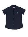 U.S. Polo Assn. Kids Dobby Regular Fit Solid Shirt