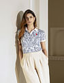 U.S. Polo Assn. Women Cotton Stretch Paisley Polo Shirt