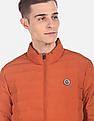 U.S. Polo Assn. Men Orange Zip Up Quilted Jacket
