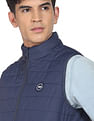 Flying Machine High Neck Solid Sleeveless Jacket