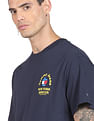 Tommy Hilfiger Men Navy Running Club Graphic Print Recycled Cotton T-Shirt