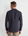 Arrow Sports Mandarin Collar Vertical Stripe Shirt
