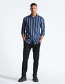 Flying Machine Vertical Stripe Waffle Shirt