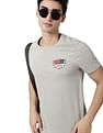 AD by Arvind Crew Neck Solid Cotton T-Shirt